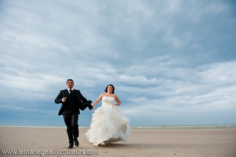 séance photo mariés sur la plage le touquet nord pas de calais
