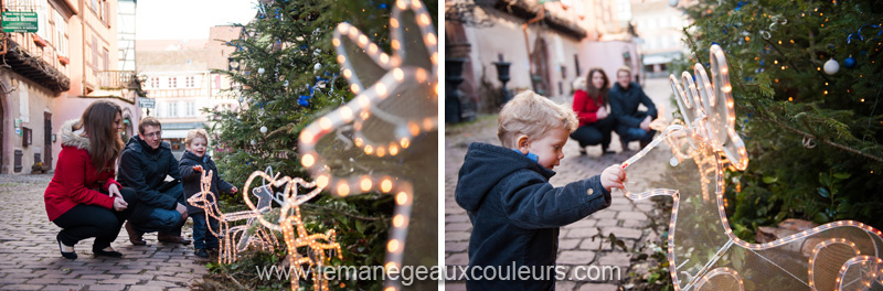 Séance photo en famille à Riquewihr village de noel en alsace