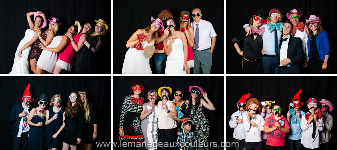 reportage photographique de mariage à Lille - le photobooth pour des photos de groupes originales en soirée mariage