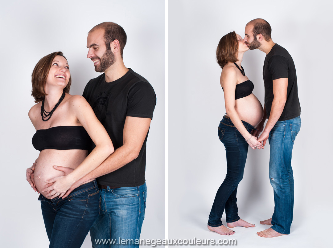 séance photo grossesse à Lille en studio - photographe femme enceinte Nord Pas de Calais