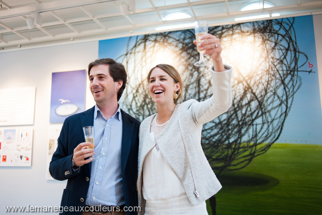 Reportage de Mariage Civil - discours des mariés pendant le vin d'honneur