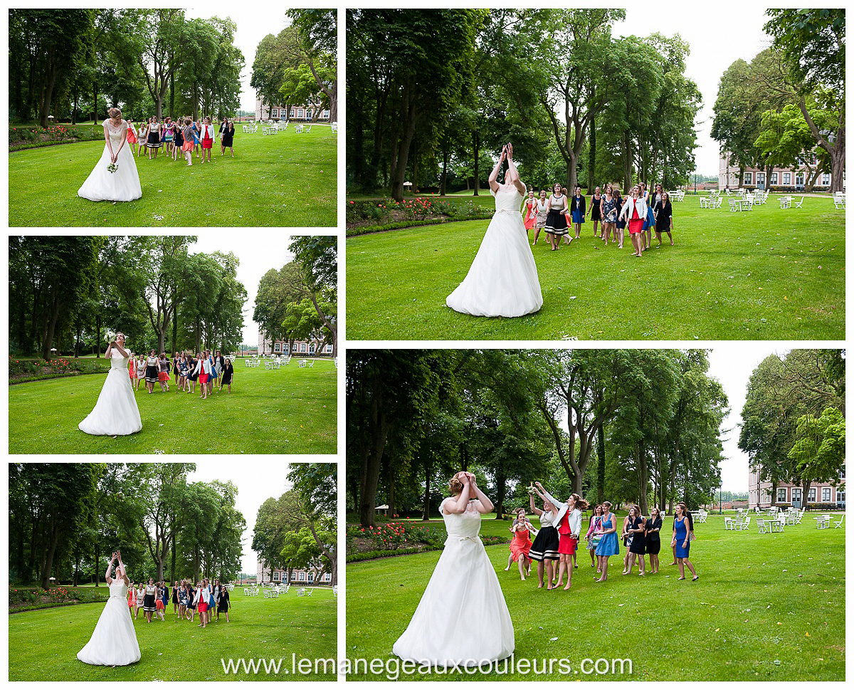 lancer de bouquet de la mariée Reportage mariage au Domaine de la Chartreuse