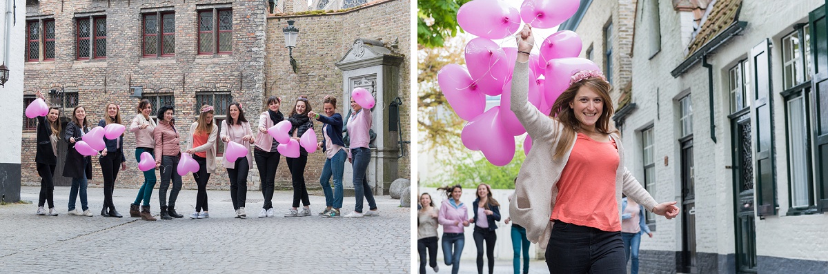 Séance photo EVJF Bruges avec des ballons