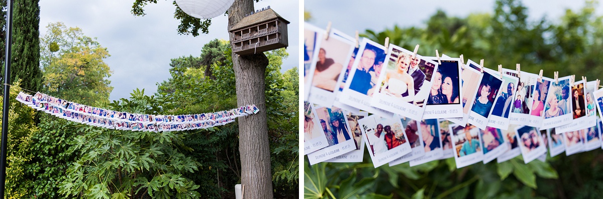 décoration de mariage avec des polaroid