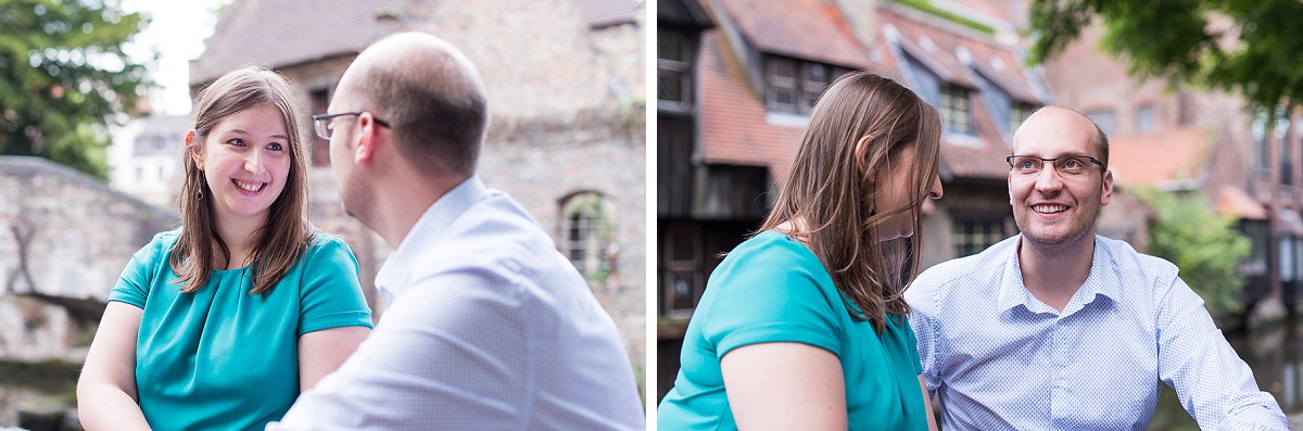 Séance engagement en Belgique photos de couple à bruges