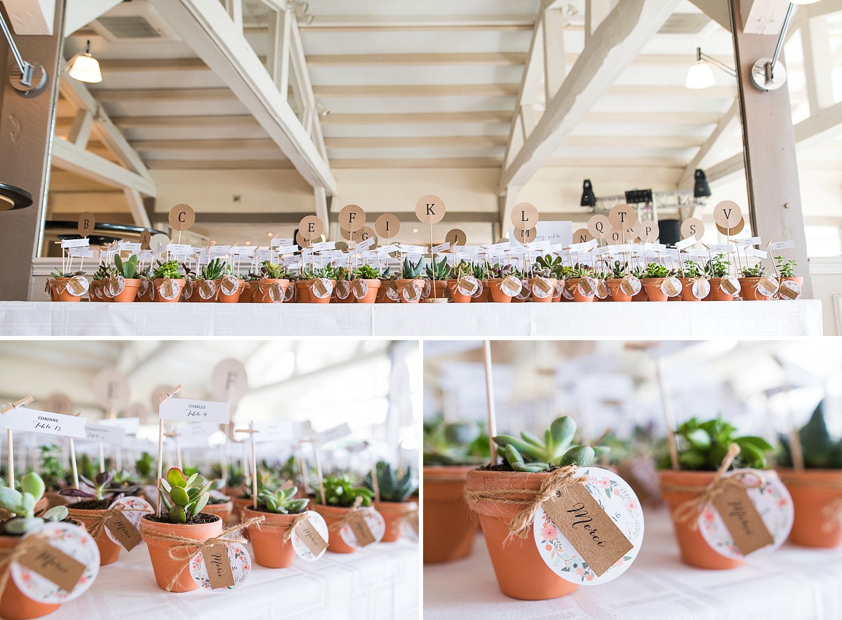 Reportage mariage au Domaine de la Chanterelle plan de table original avec plantes grasses