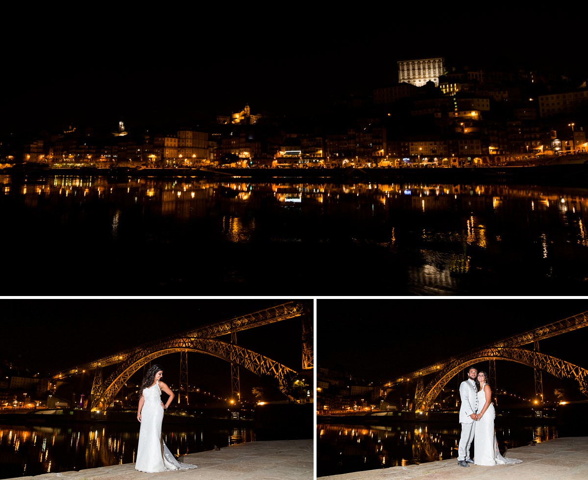 séance photo mariage de nuit Porto Portugal