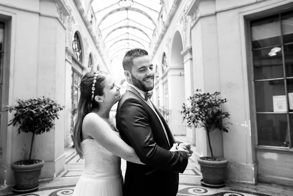 photographe mariage à paris galerie vivienne