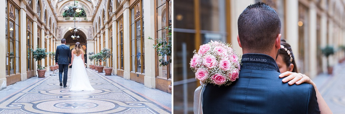 photos de mariage naturelles à paris galerie vivienne