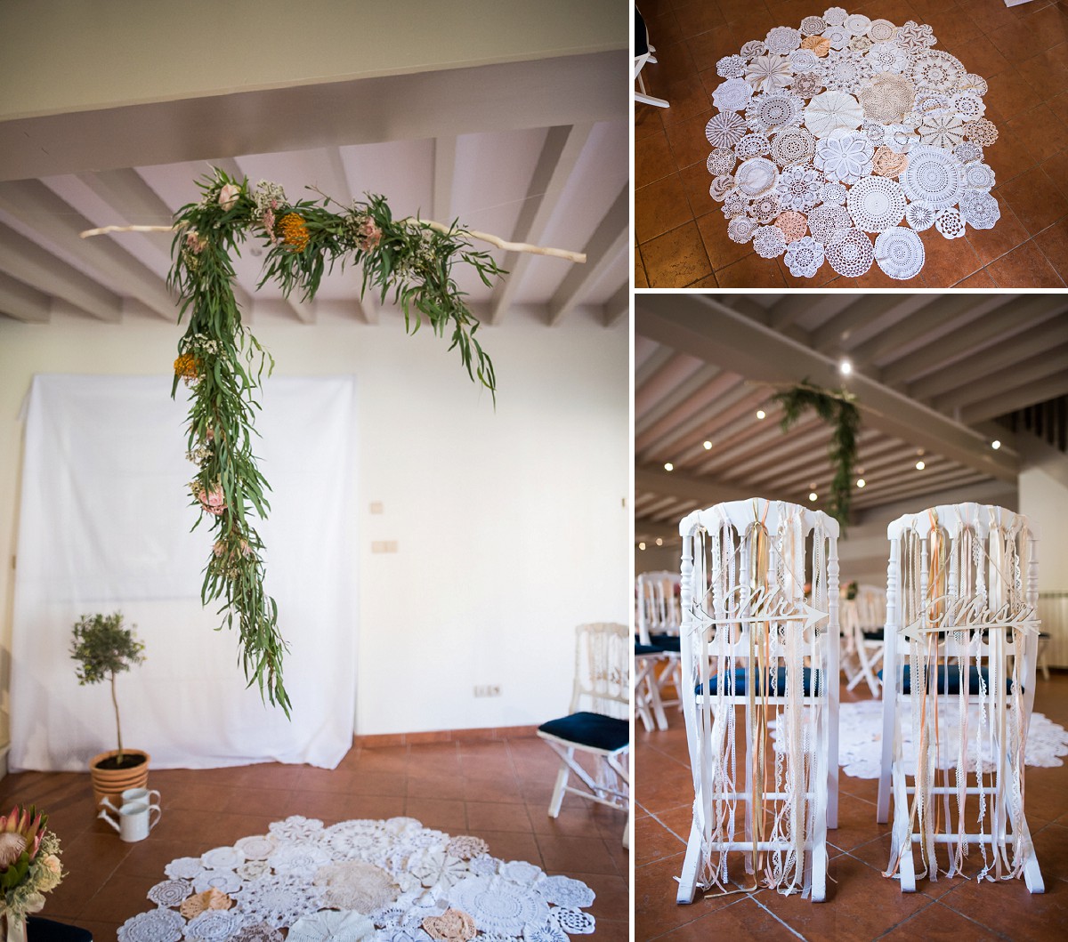 Reportage mariage Château de Morbecque jolie décoration pour un mariage laïc sur le thème bohème