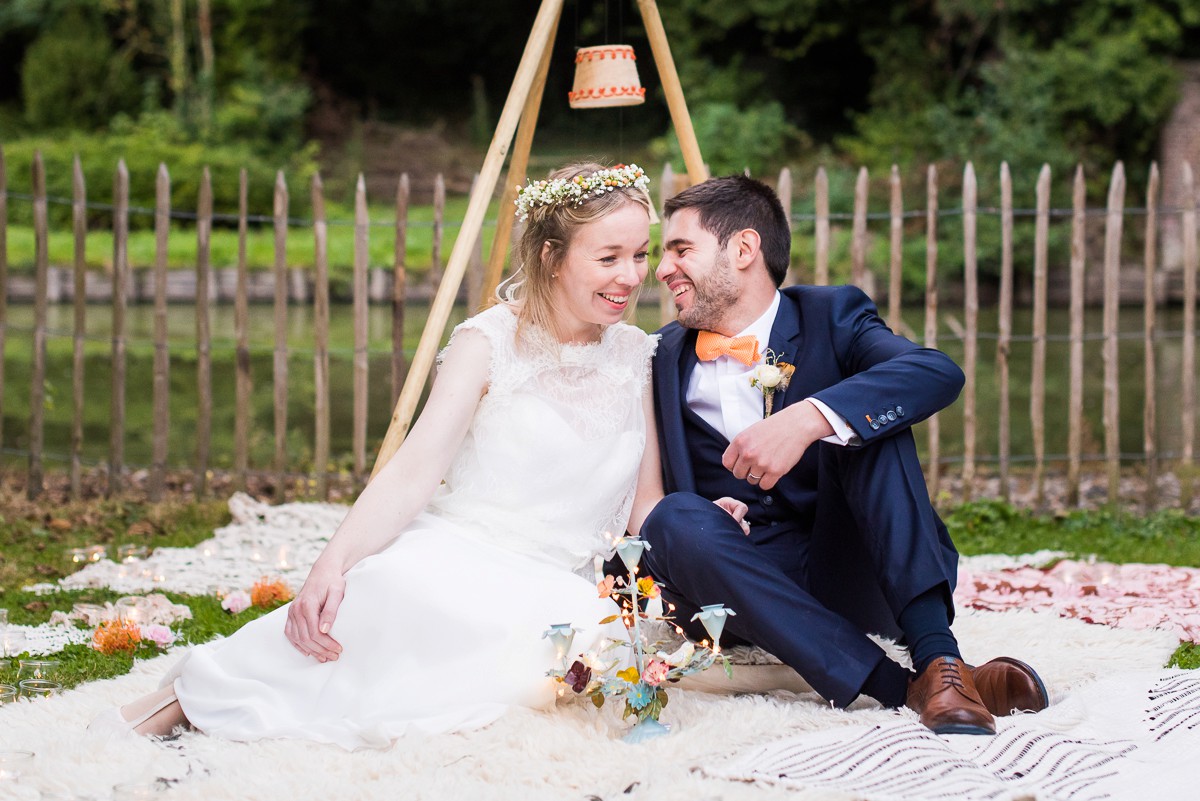 Reportage mariage Château de Morbecque des photos de couple naturelles sur le vif photographe nord