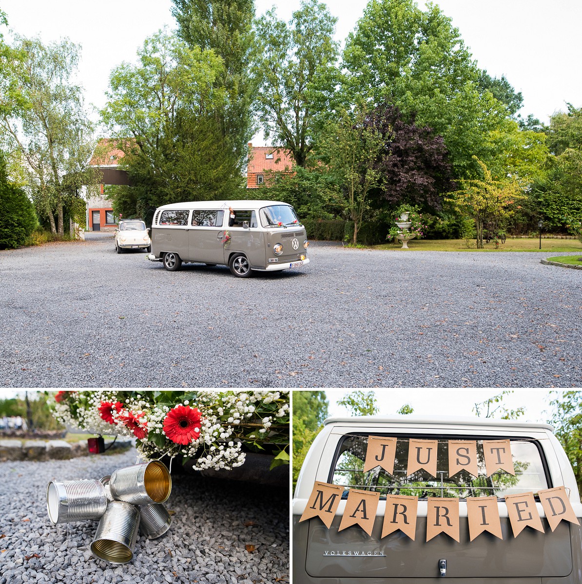 mariage récup' dans le nord esprit vintage avec combi VW