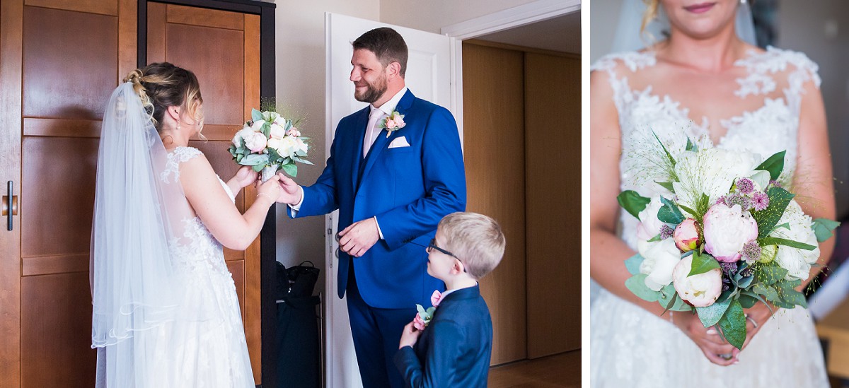 photographe mariage nord remise du bouquet