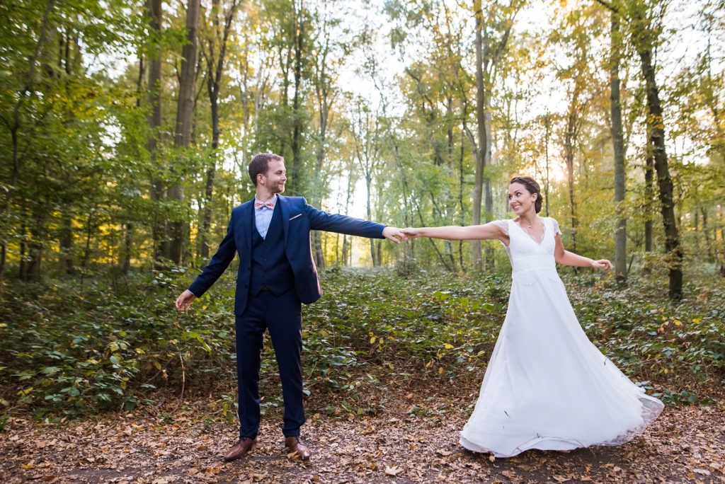 séance photo mariage dans la forêt en automne lille